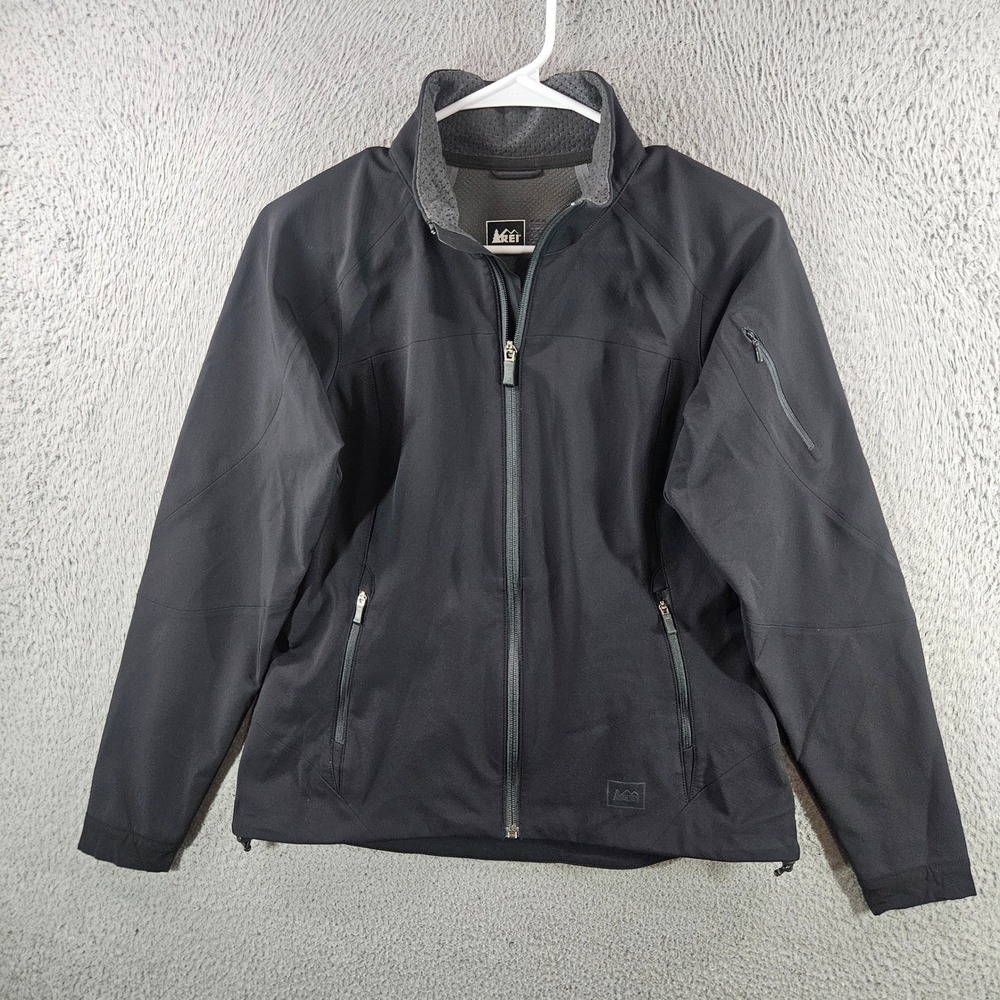 REI Womens XS Black‎ Softshell Full Zip Jacket Outdoor Hiking Activewear